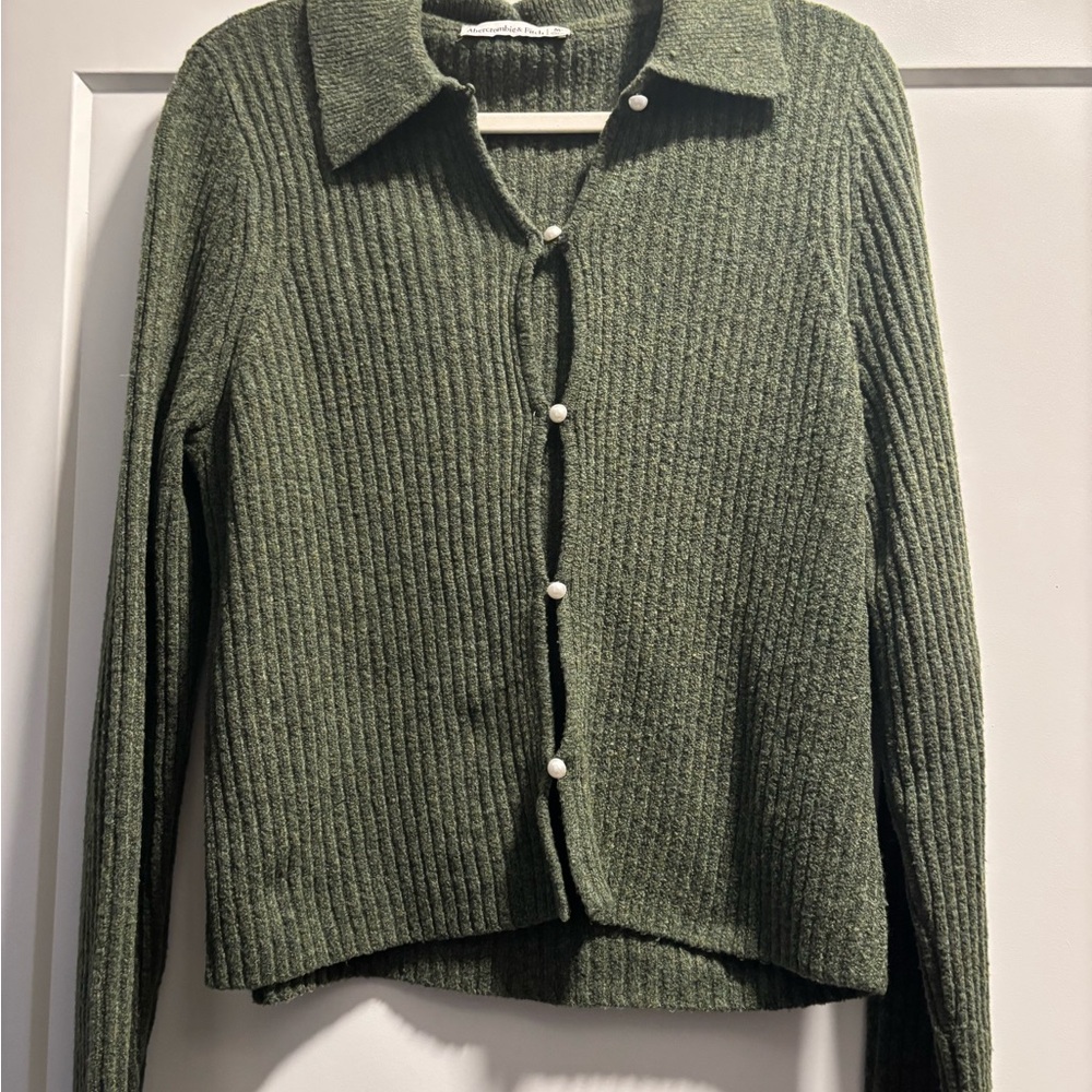 Abercrombie & Fitch Green Cardigan Sweater